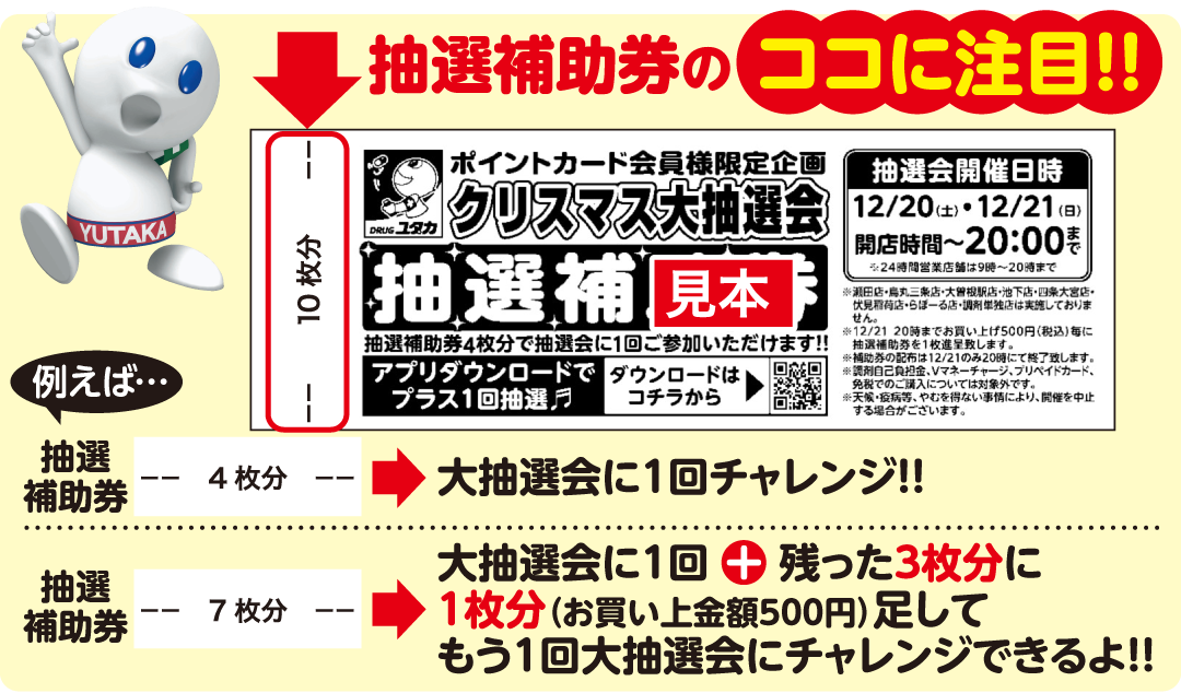 抽選補助券のココに注目！！