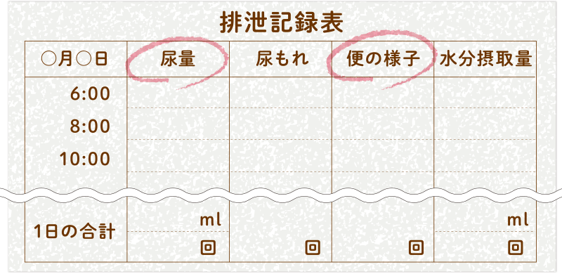排泄記録表
